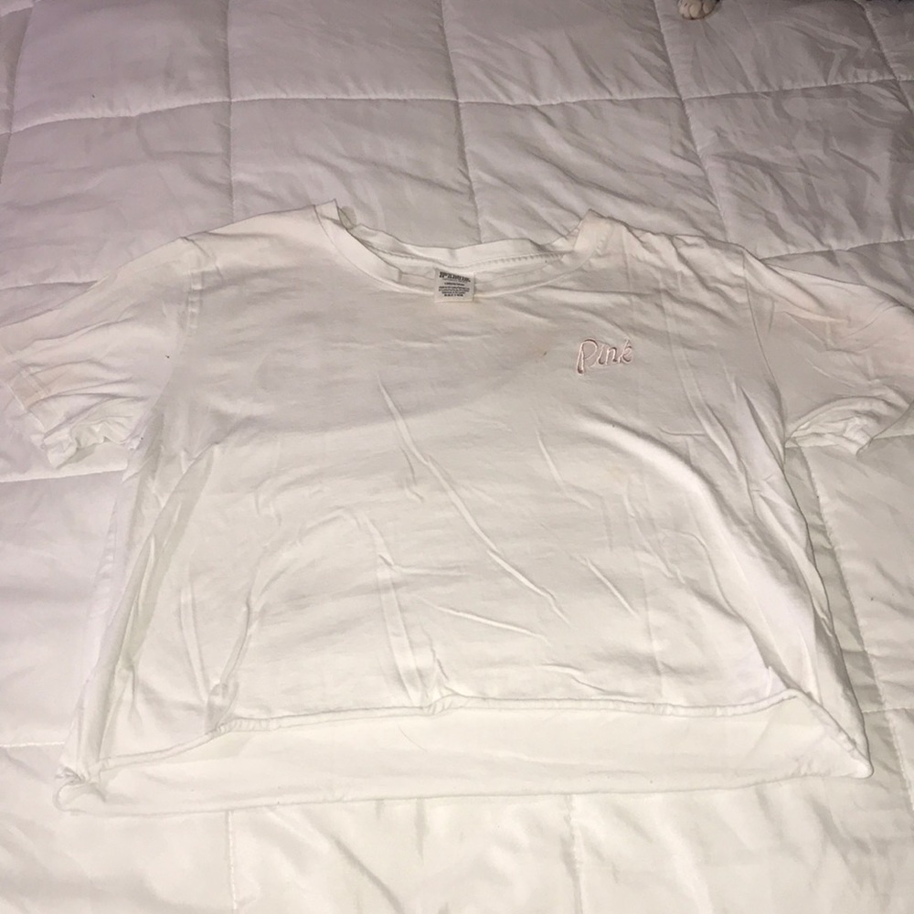 White pink crop top